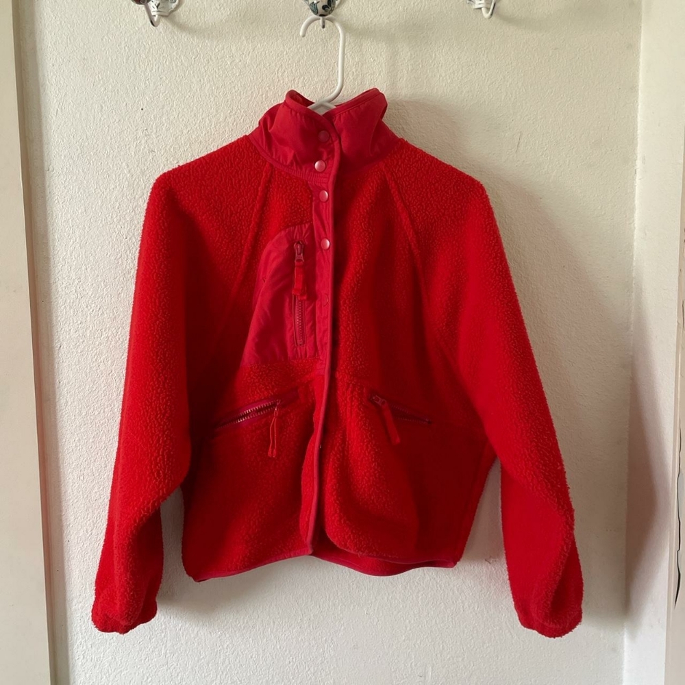 Free People Hit the Slopes Jacket in Cardinal Red, XS, NWOT